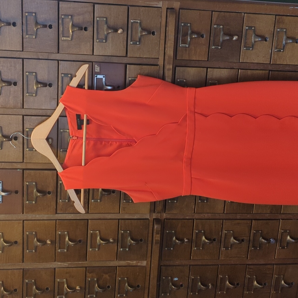 Scalloped orange wrap J. Crew dress, size 2